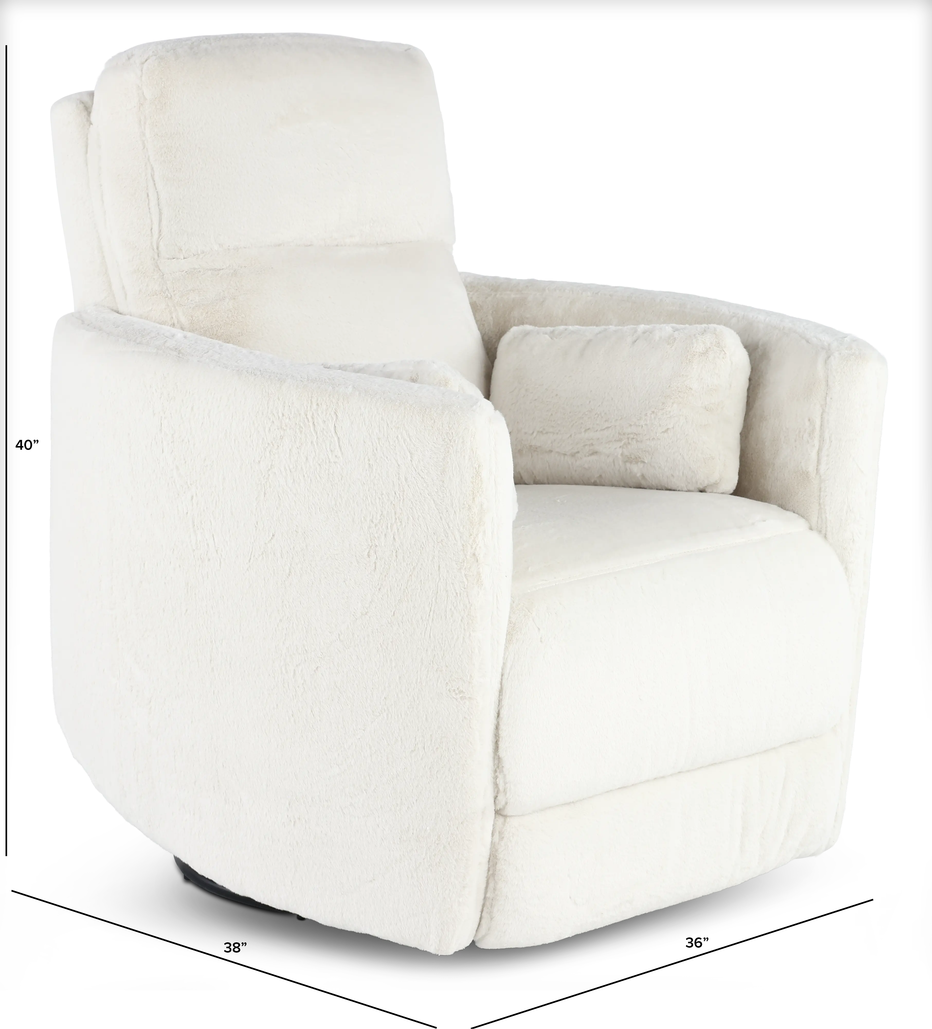 Amelia White Swivel Recliner-3