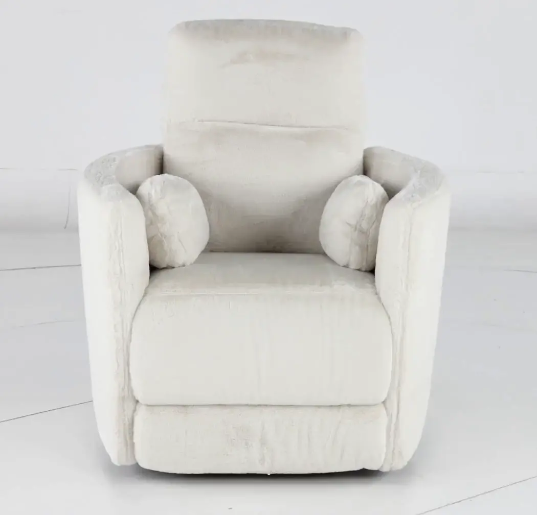 Amelia White Swivel Recliner-5