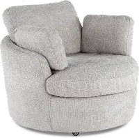 Slider Silver Swivel Barrel Chair
