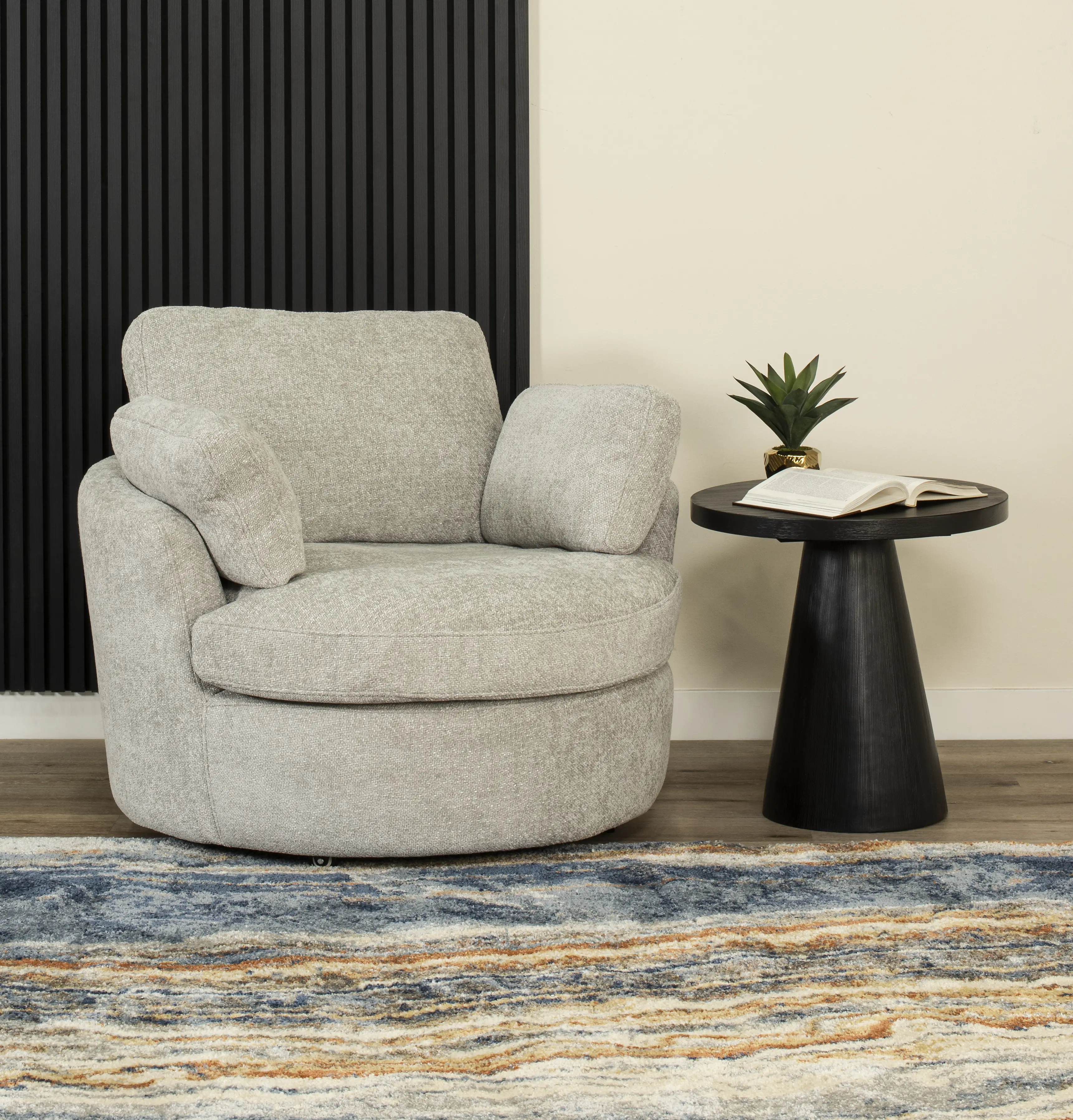 Slider Silver Swivel Barrel Chair-2