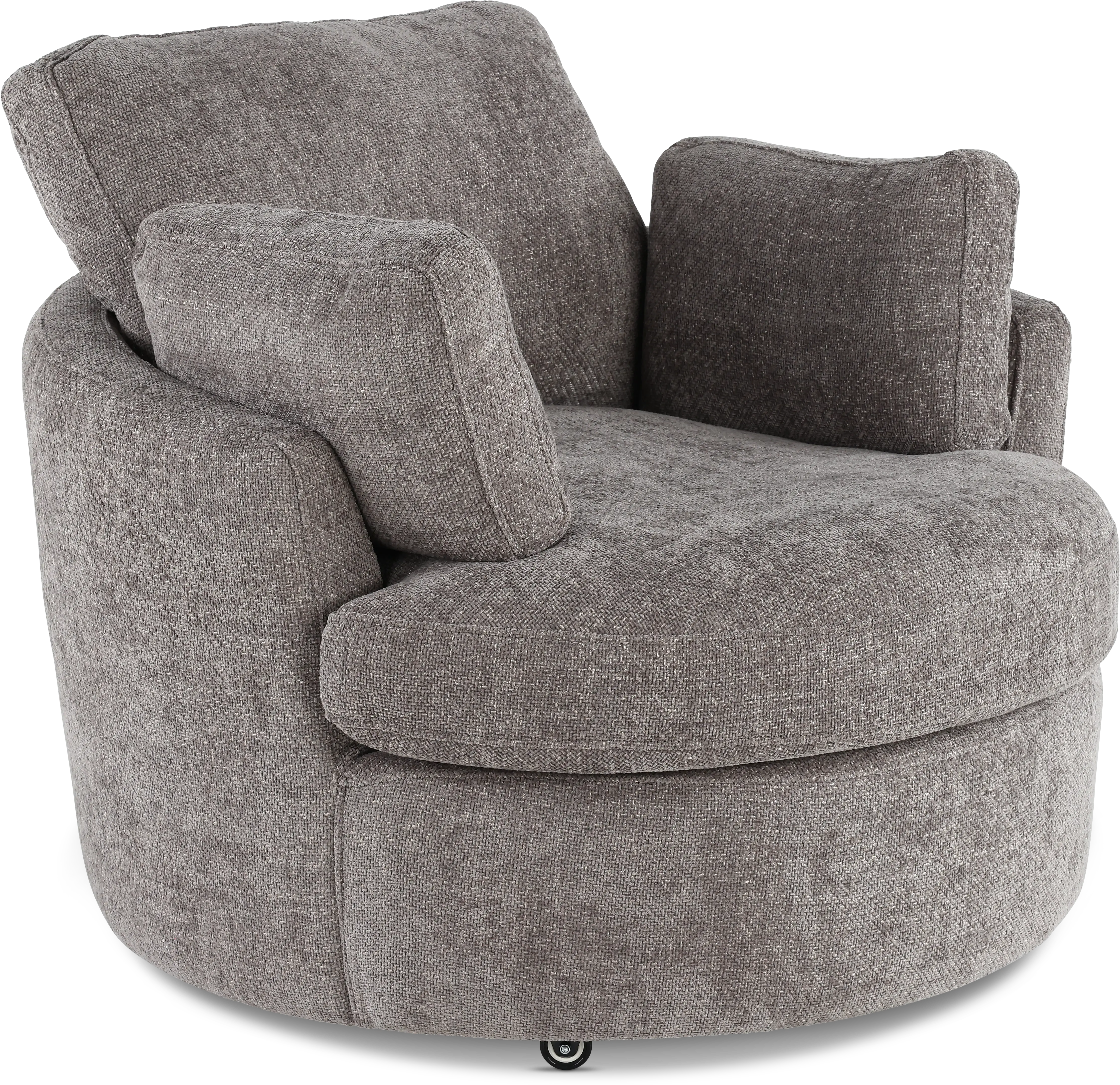 Slider Brown Swivel Barrel Chair-1