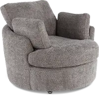 Slider Brown Swivel Barrel Chair