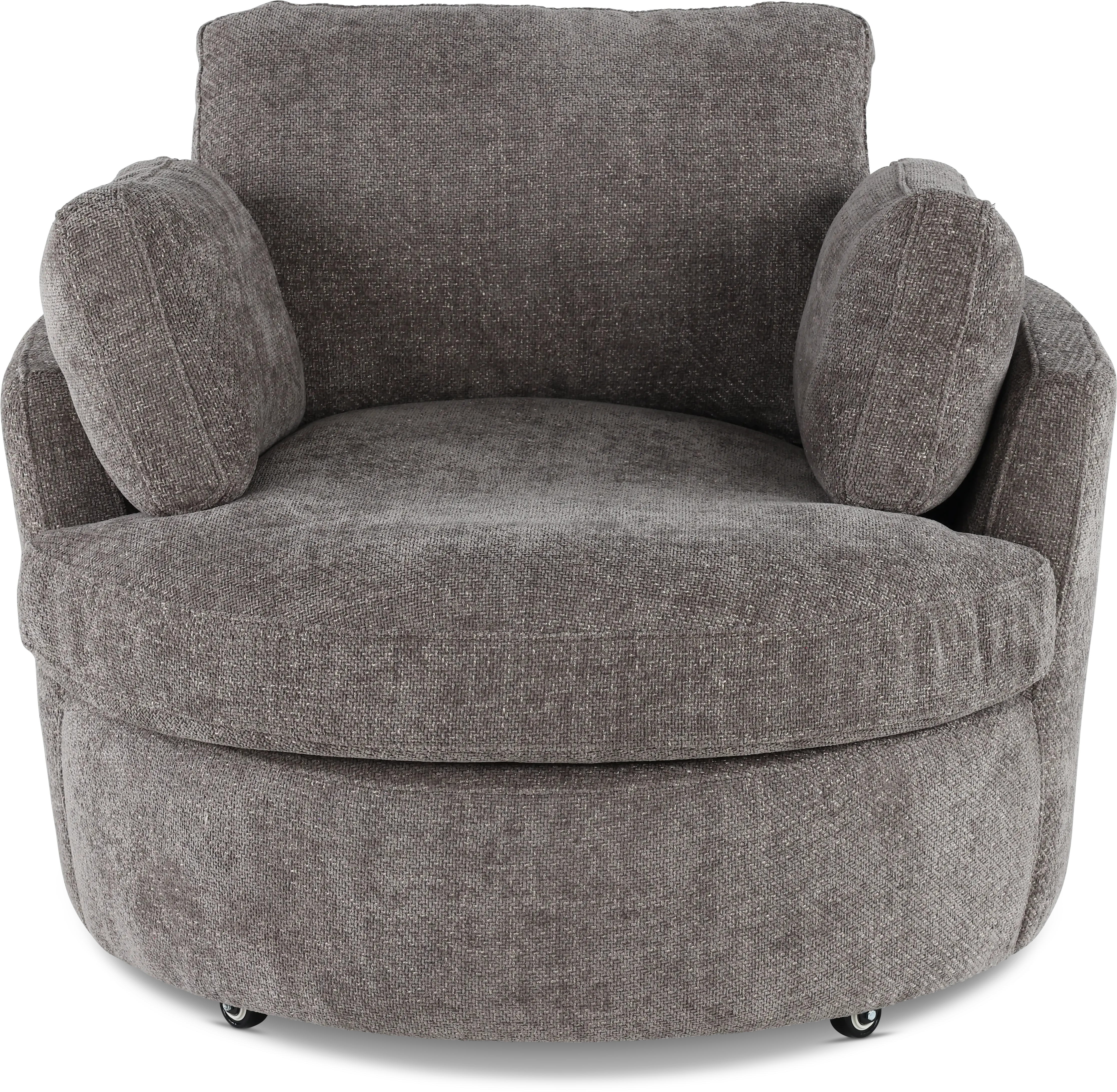 Slider Brown Swivel Barrel Chair-4