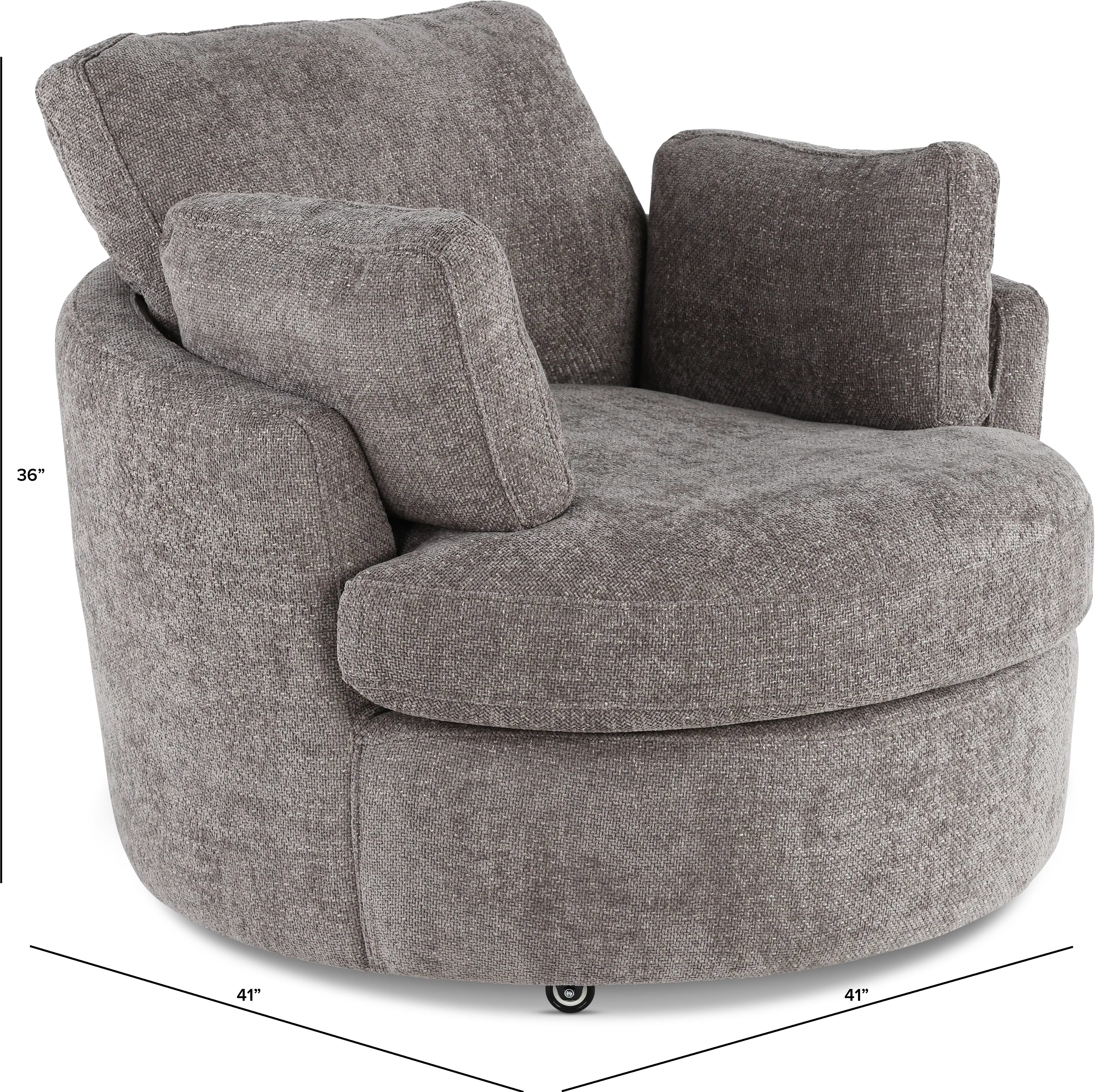Slider Brown Swivel Barrel Chair-3