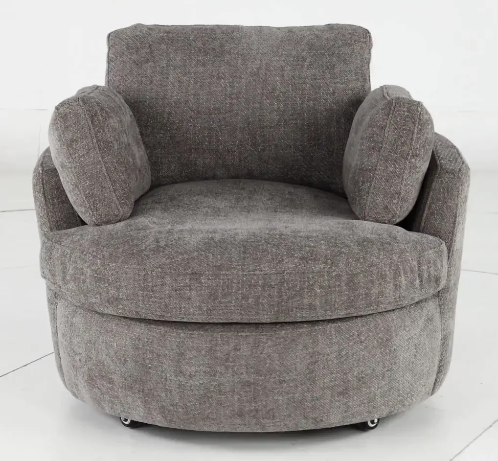 Slider Brown Swivel Barrel Chair-5