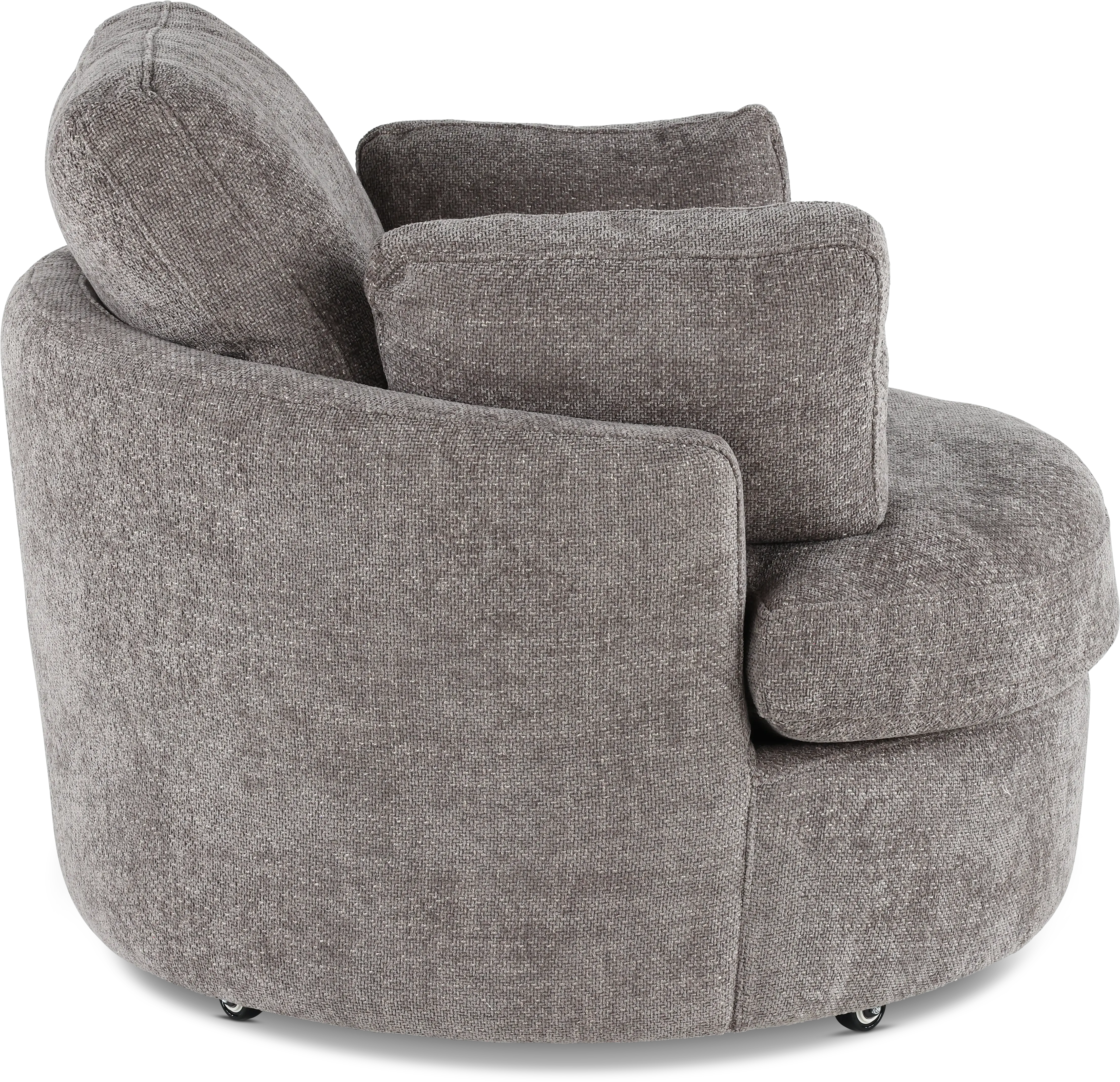 Slider Brown Swivel Barrel Chair-6