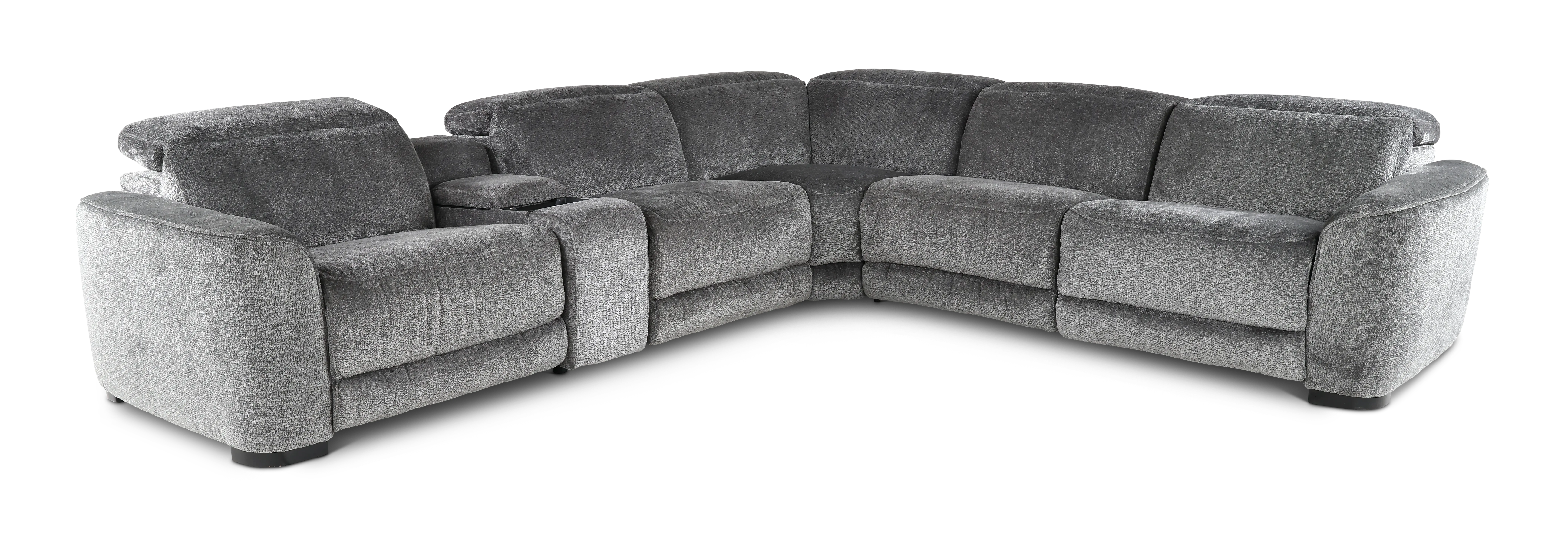 Waves Graphite 6 Piece Power Reclining Sectional-1