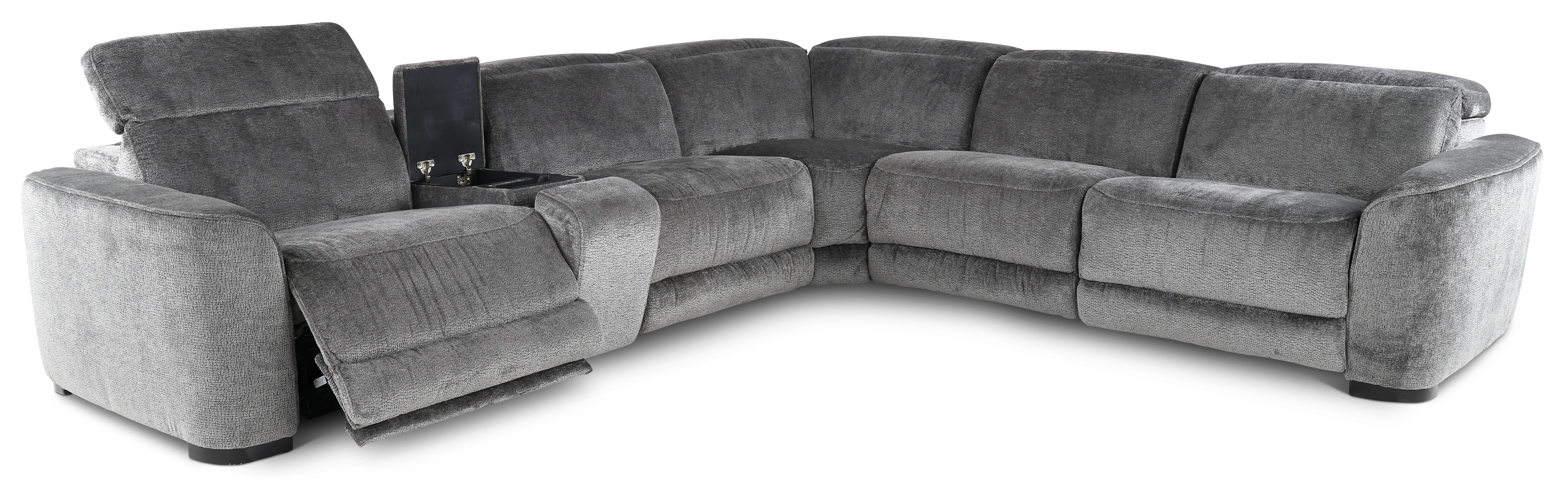 Waves Graphite 6 Piece Power Reclining Sectional-4