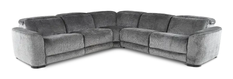Waves Graphite 5 Piece Power Reclining Sectional