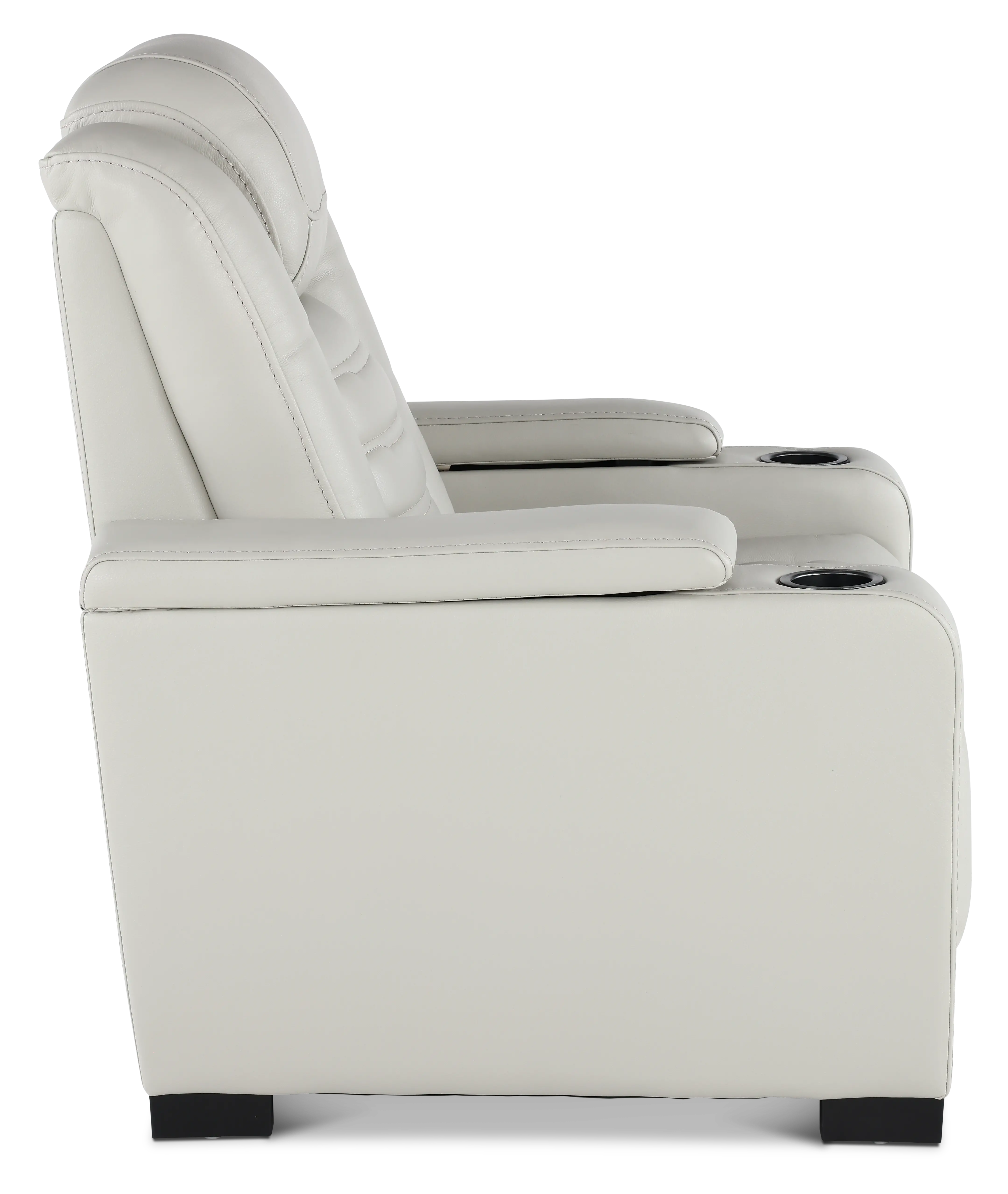 Transformer Light Gray Leather Power Recliner with Power Headrest-6