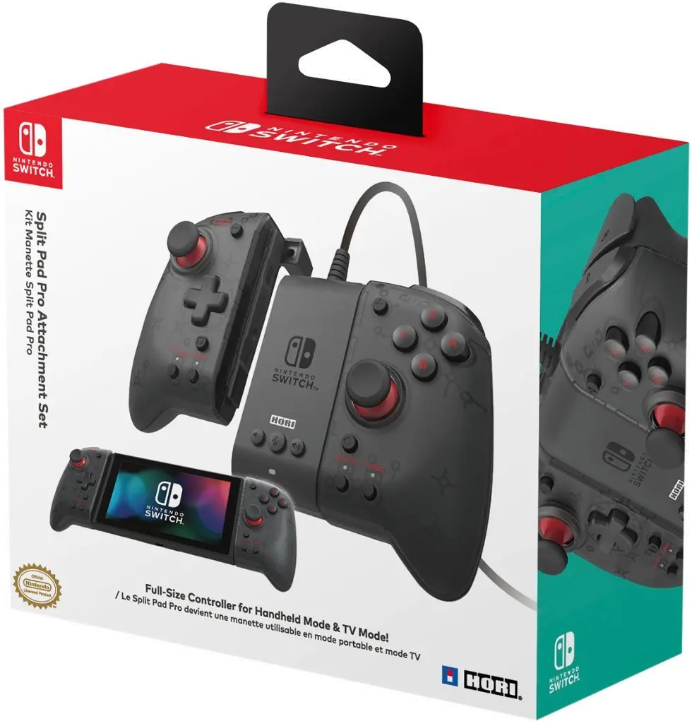NSW-371U Hori Split Pad Pro Attachment Set for Nintendo Switch - Black-1