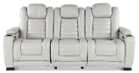 Transformer Light Gray Leather 3 Piece Power Reclining Sofa