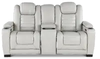 Transformer Light Gray Leather 3 Piece Power Reclining Loveseat