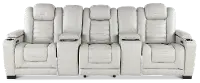 Transformer Light Gray Leather 5 Piece Power Reclining Home Theater Seating