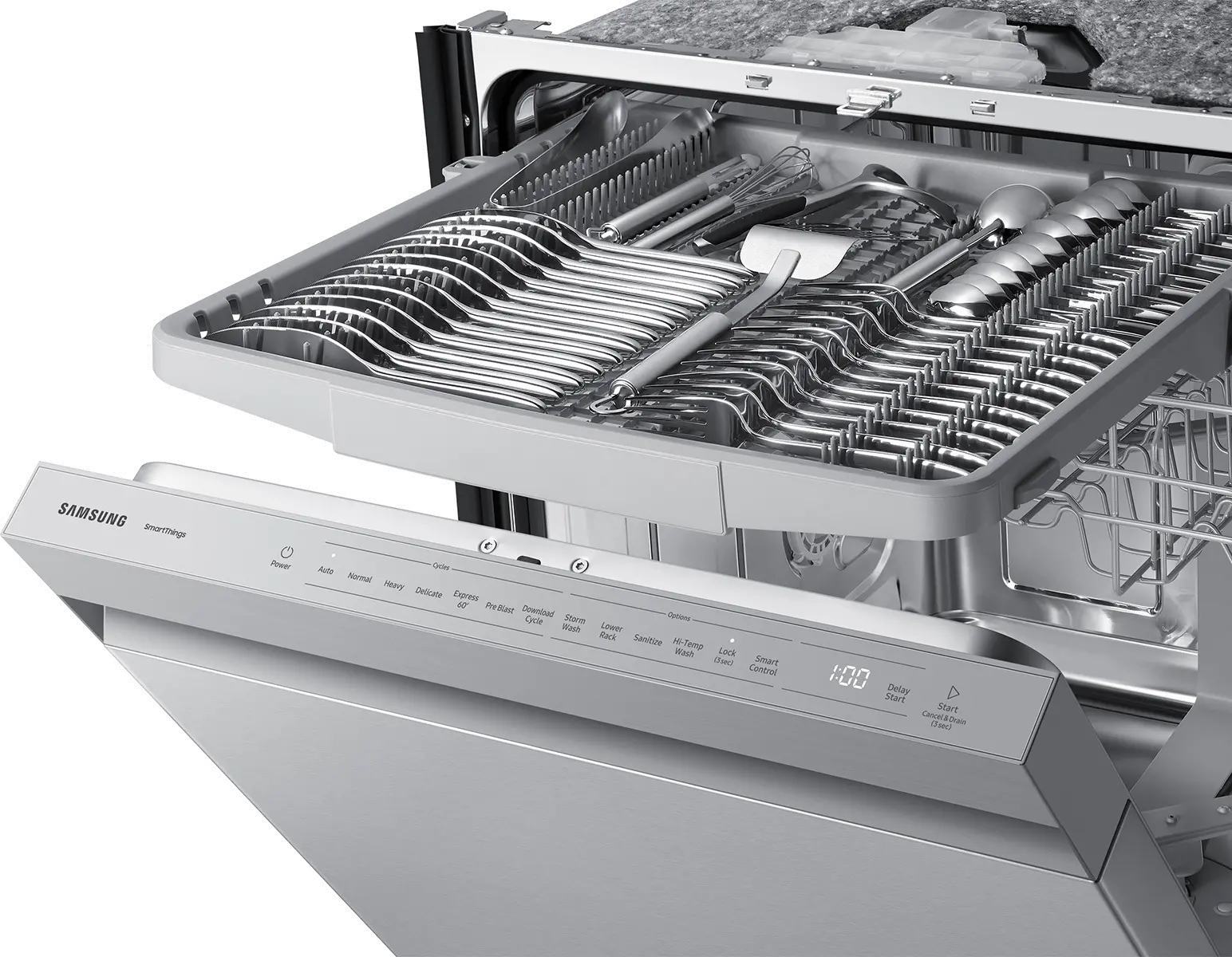 DW80CG5450SR Samsung Bespoke Top Control Dishwasher with StormWash™ - Stainless Steel-12