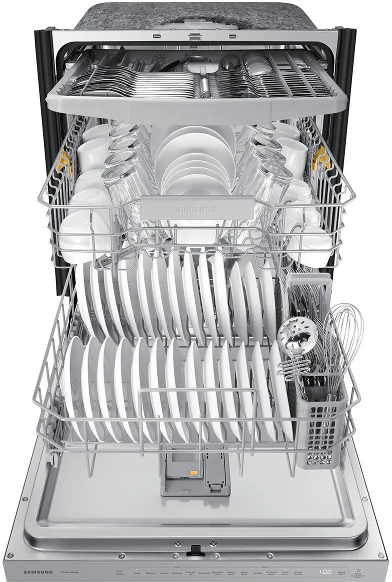 DW80CB545012 Samsung Bespoke Top Control Dishwasher with StormWash™ - White Glass-8