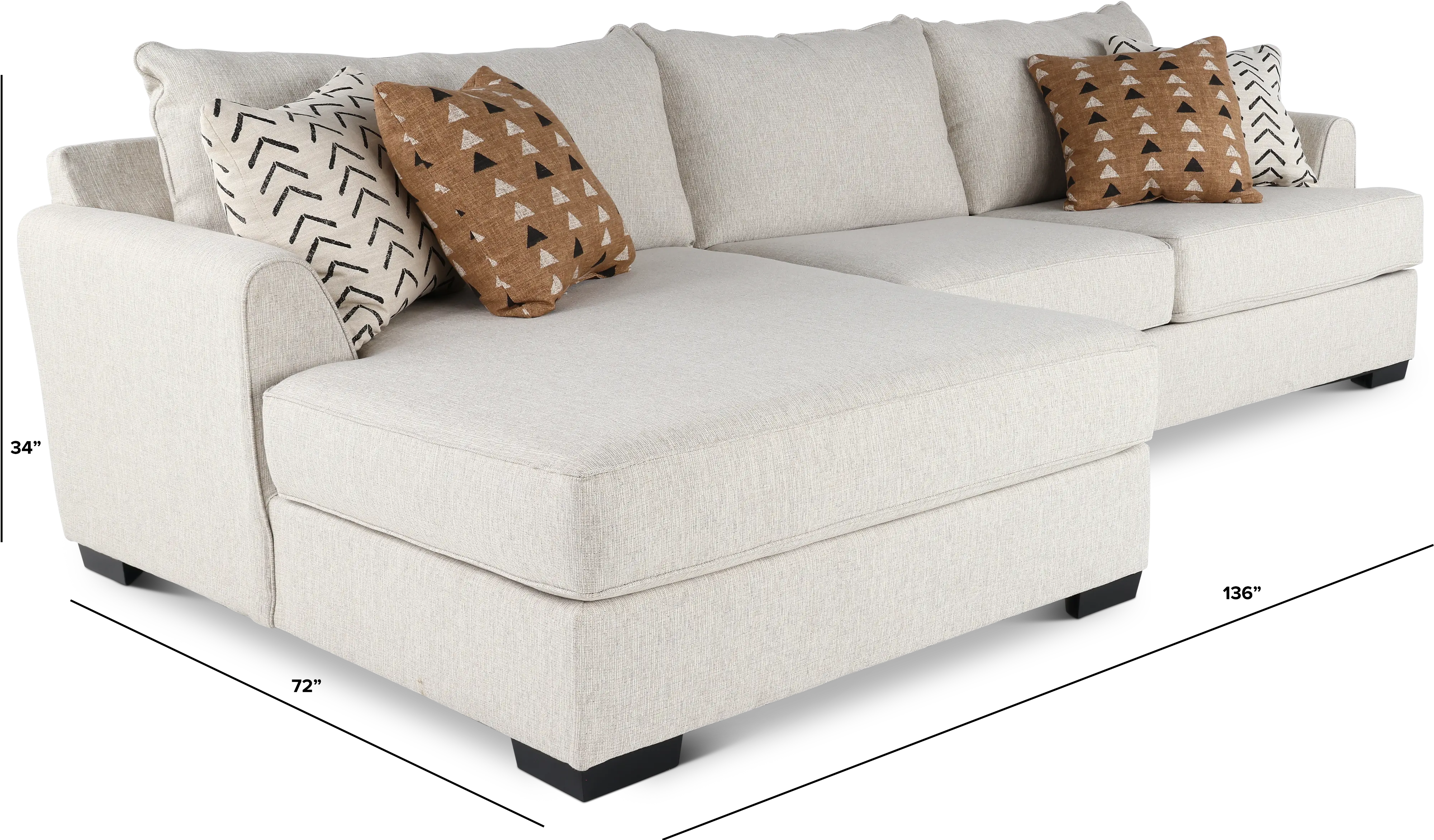 2PC/DAHLIA Dahlia Stone Gray 2 Piece Sectional-4