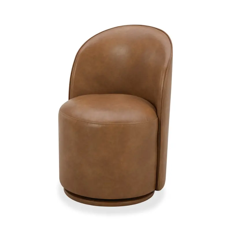 Copley Camel Brown Upholstered Swivel Dining Chair