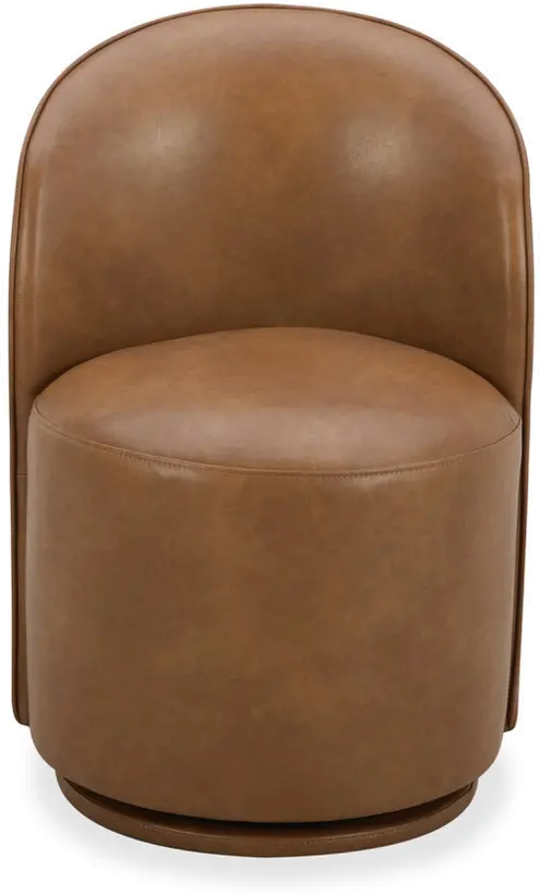 Copley Camel Brown Upholstered Swivel Dining Chair-2