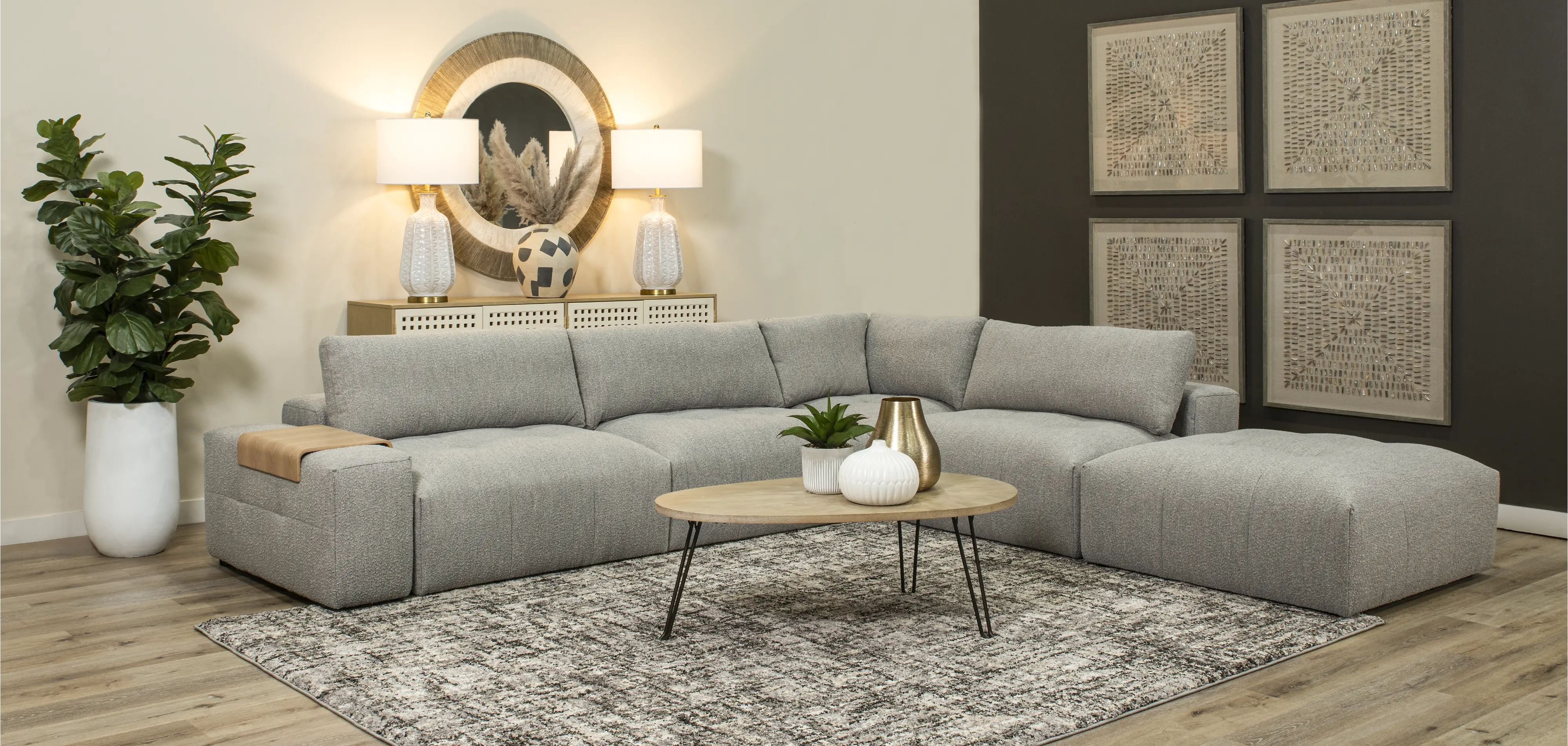 Preston Gray Modular 6 Piece Sectional-2
