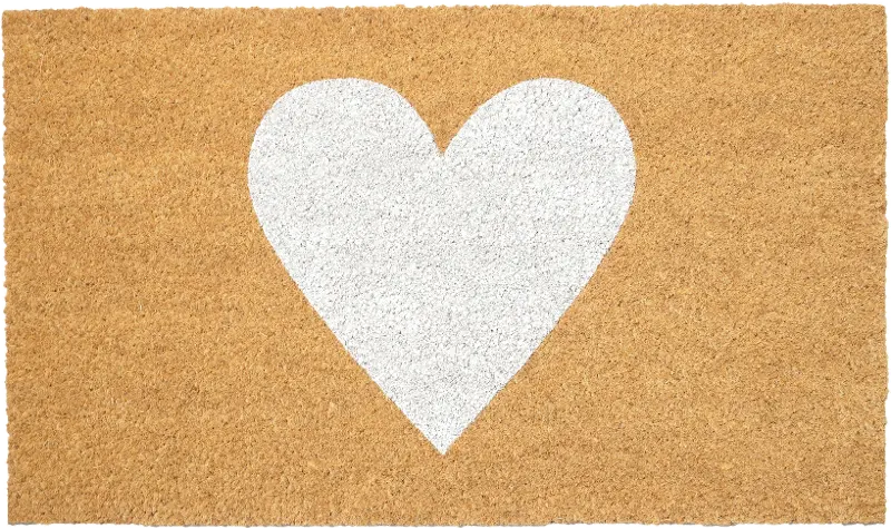 White Heart Doormat