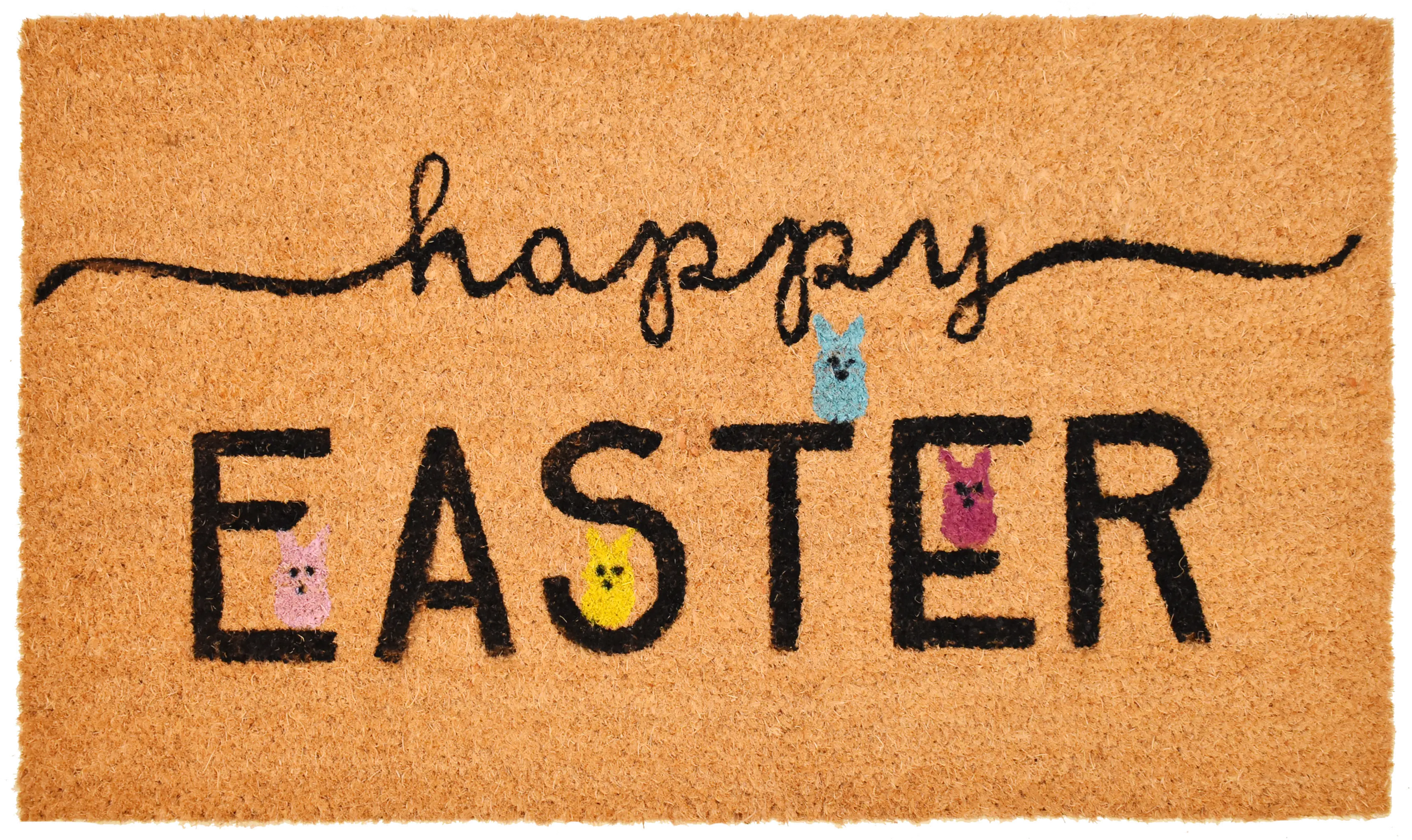 107121729 Happy Easter Peeps Doormat-1