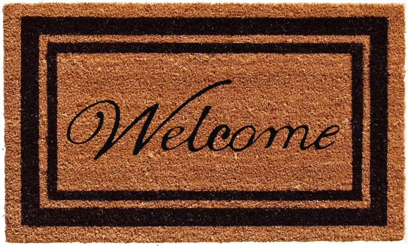 Black Border Welcome Doormat