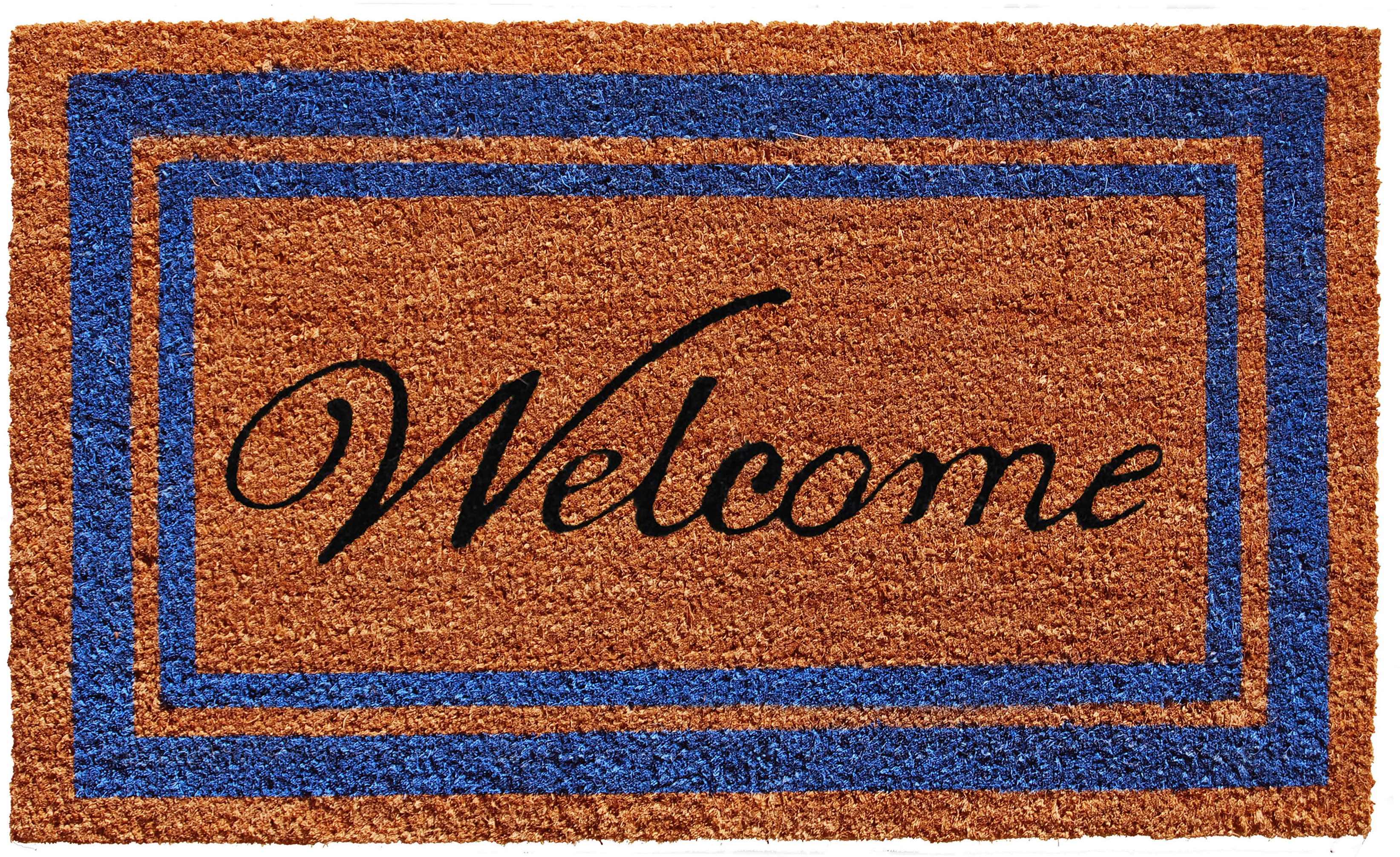 152971830WELC Blue Border Welcome Doormat-1