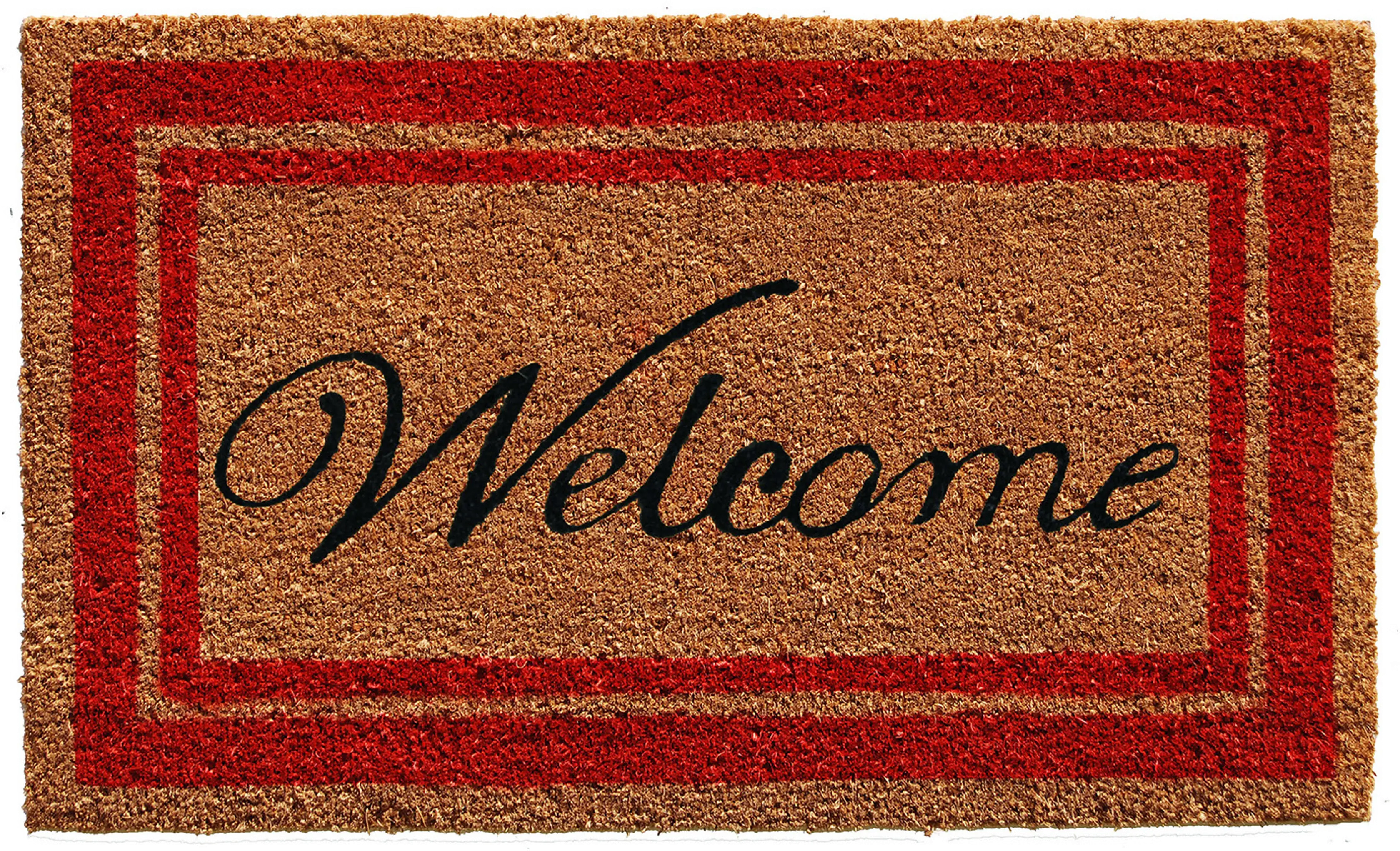 153031830WELC Red Border Welcome Doormat-1