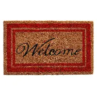 153031830WELC Red Border Welcome Doormat