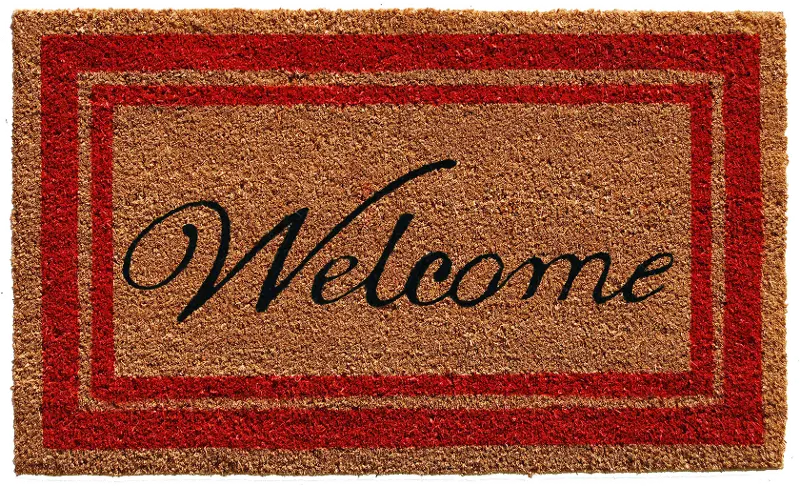 Red Border Welcome Doormat