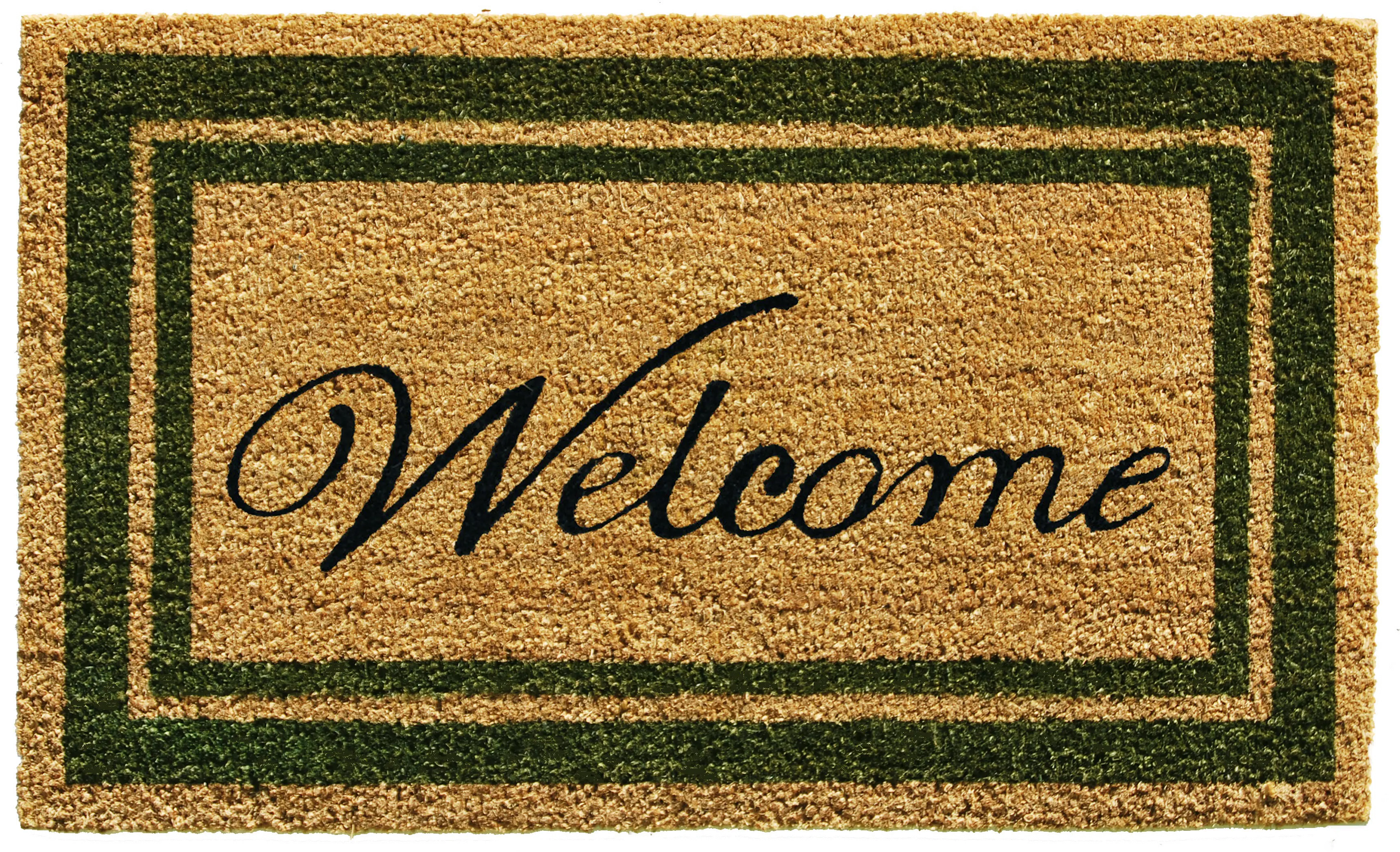 153041830WELC Sage Border Welcome Doormat-1