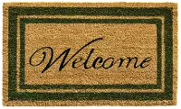 153041830WELC Sage Border Welcome Doormat
