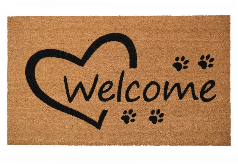 Open Heart Paws Doormat