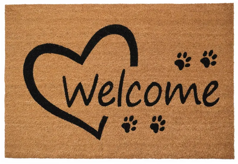 Open Heart Paws Doormat