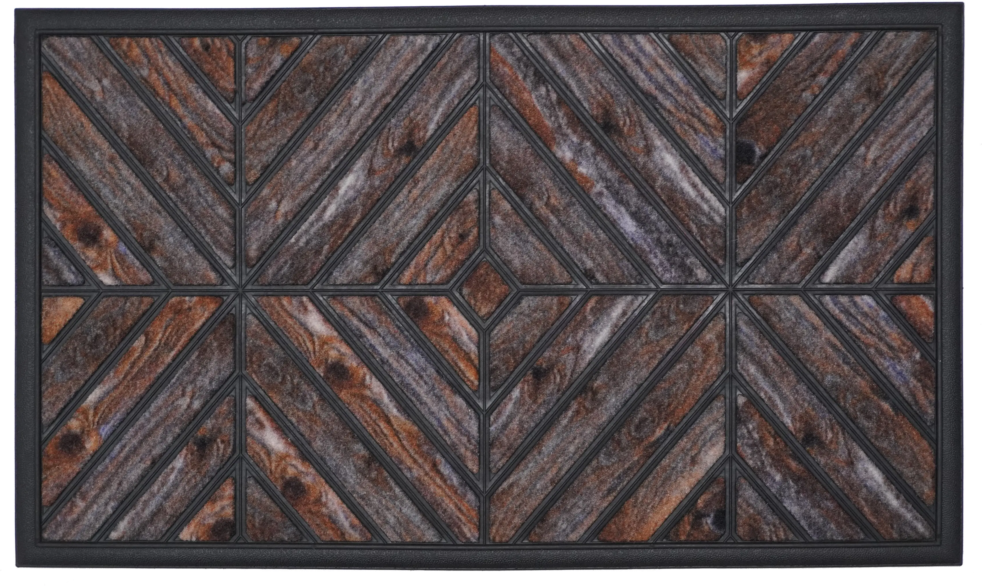 108811830 Gray Wood Geometric Doormat-1