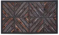 108811830 Gray Wood Geometric Doormat