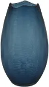 12.5  Blue Faceted Glass Vase