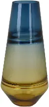 17  Blue Glass Cone Vase