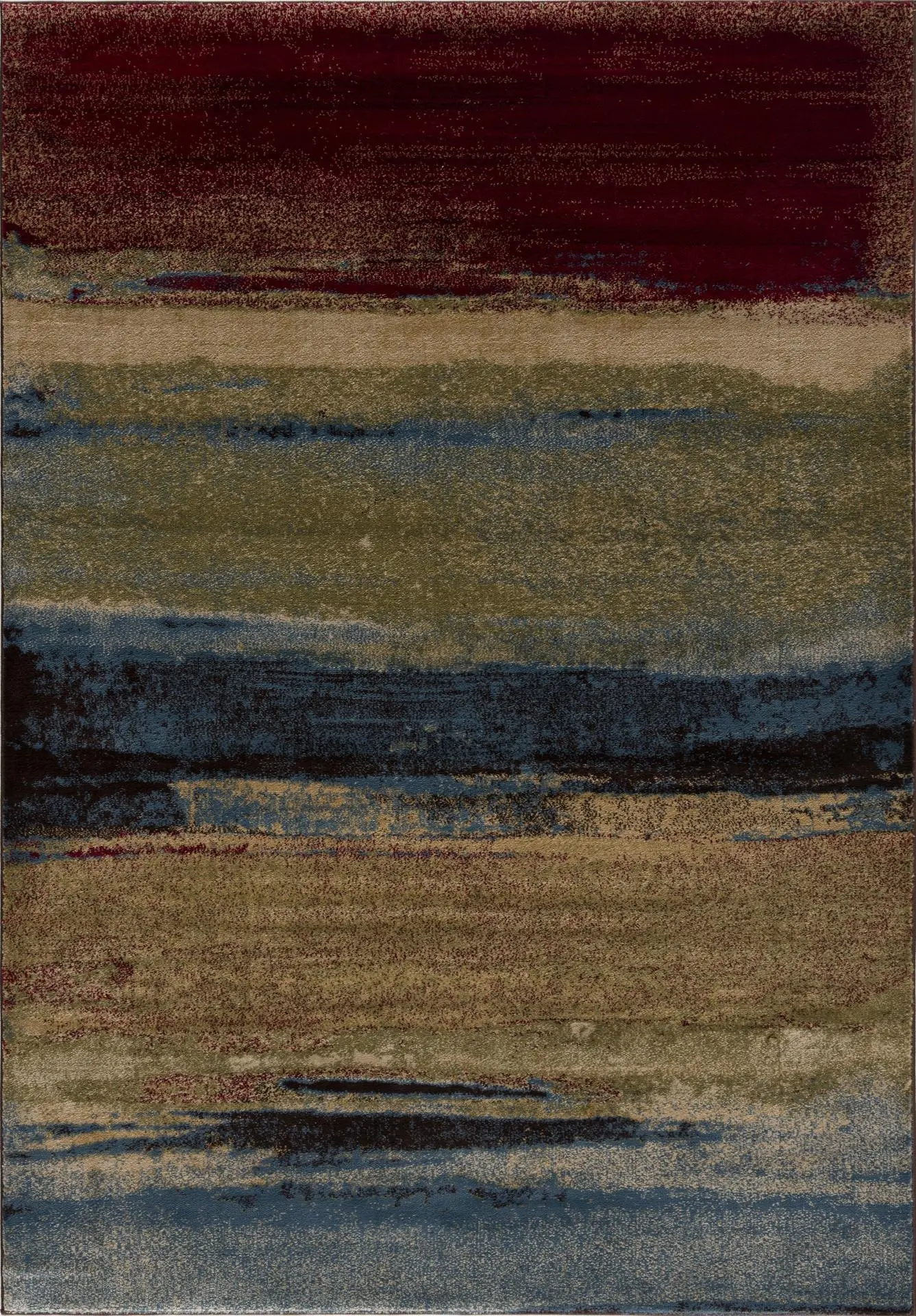 Aden 5 x 8 Sunset Red Blue Area Rug-1