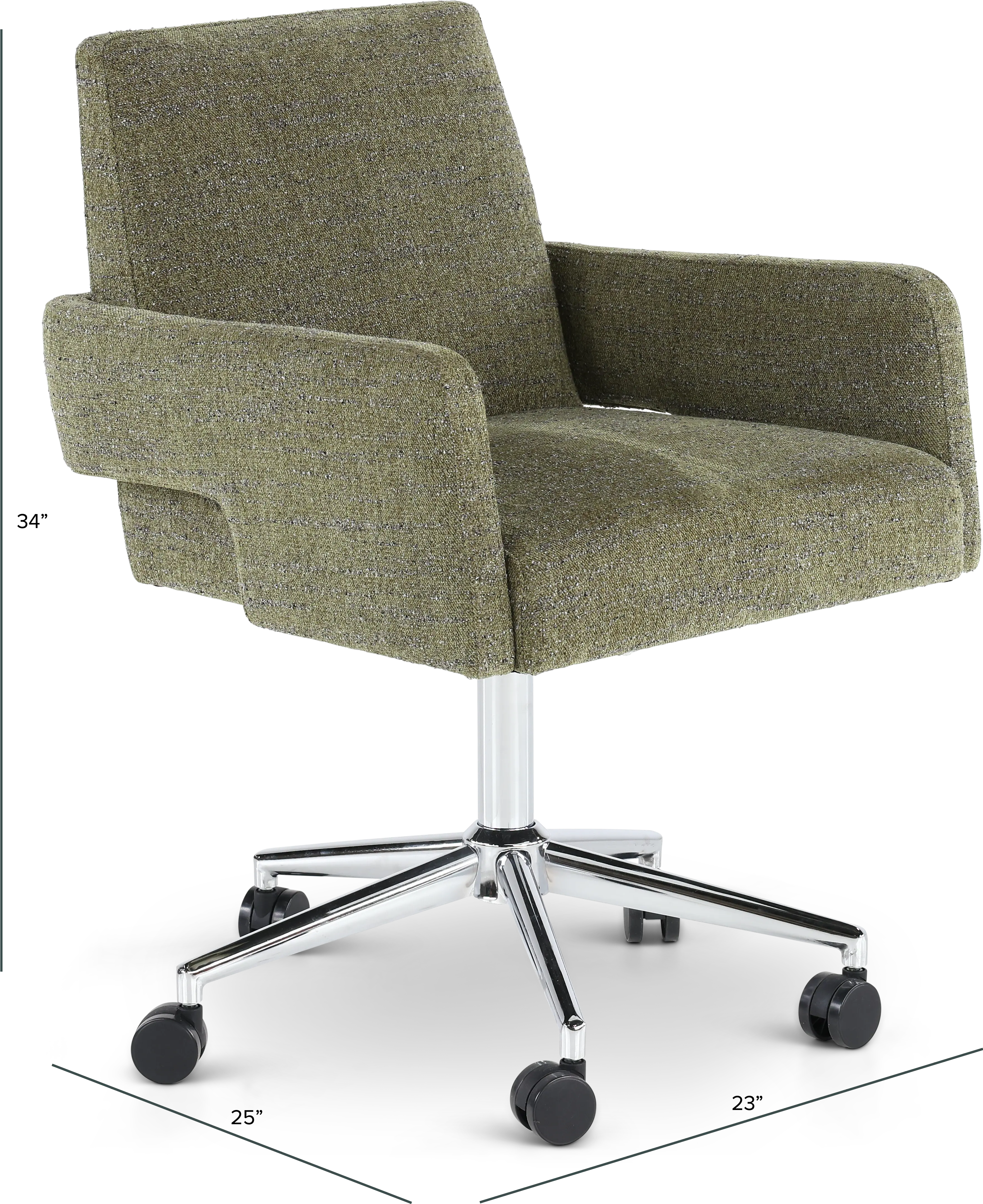 Copley Mellow Forest Green Caster Office Chair-3