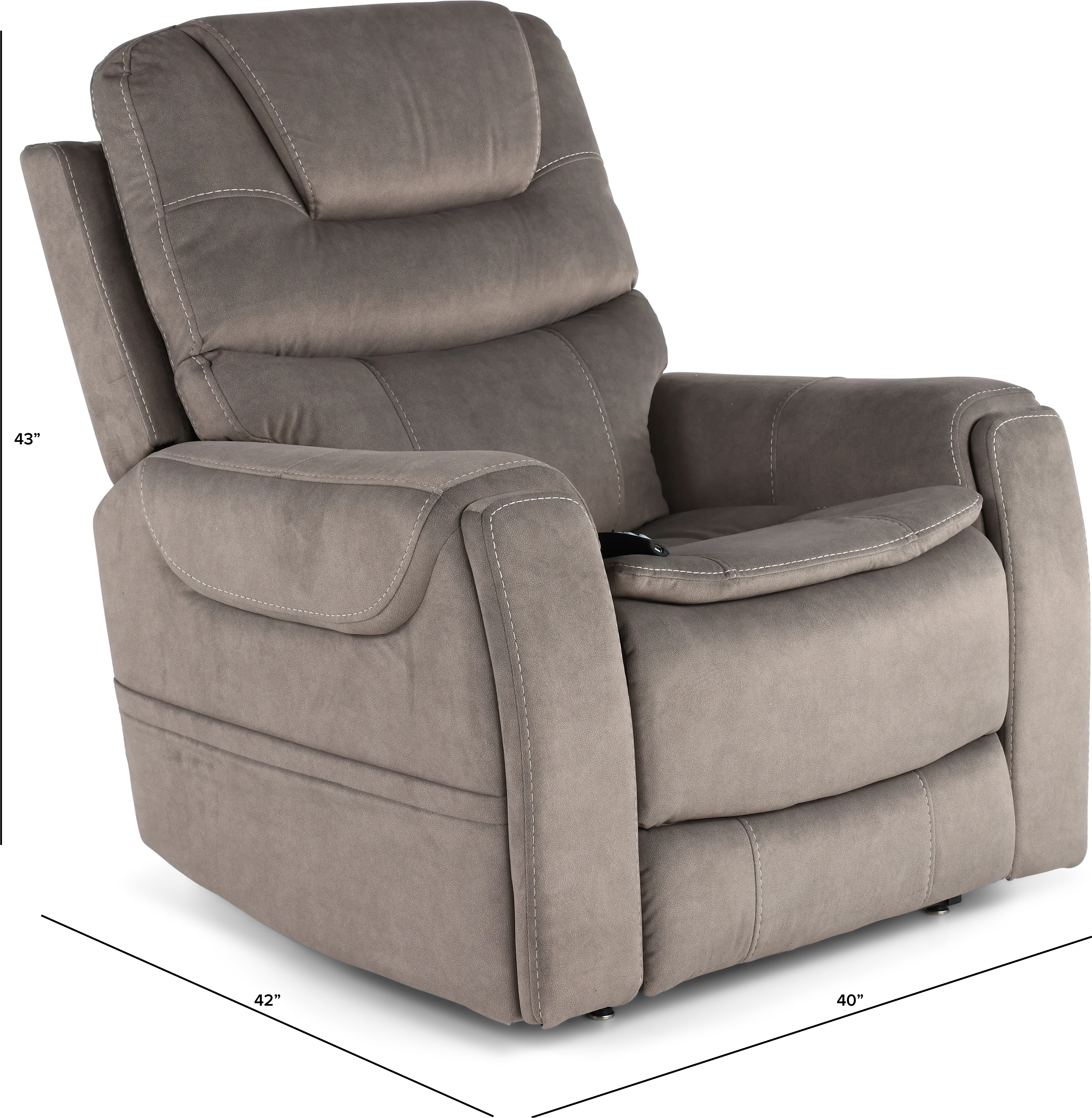 Arula Elephant Gray Power Lift Recliner-3