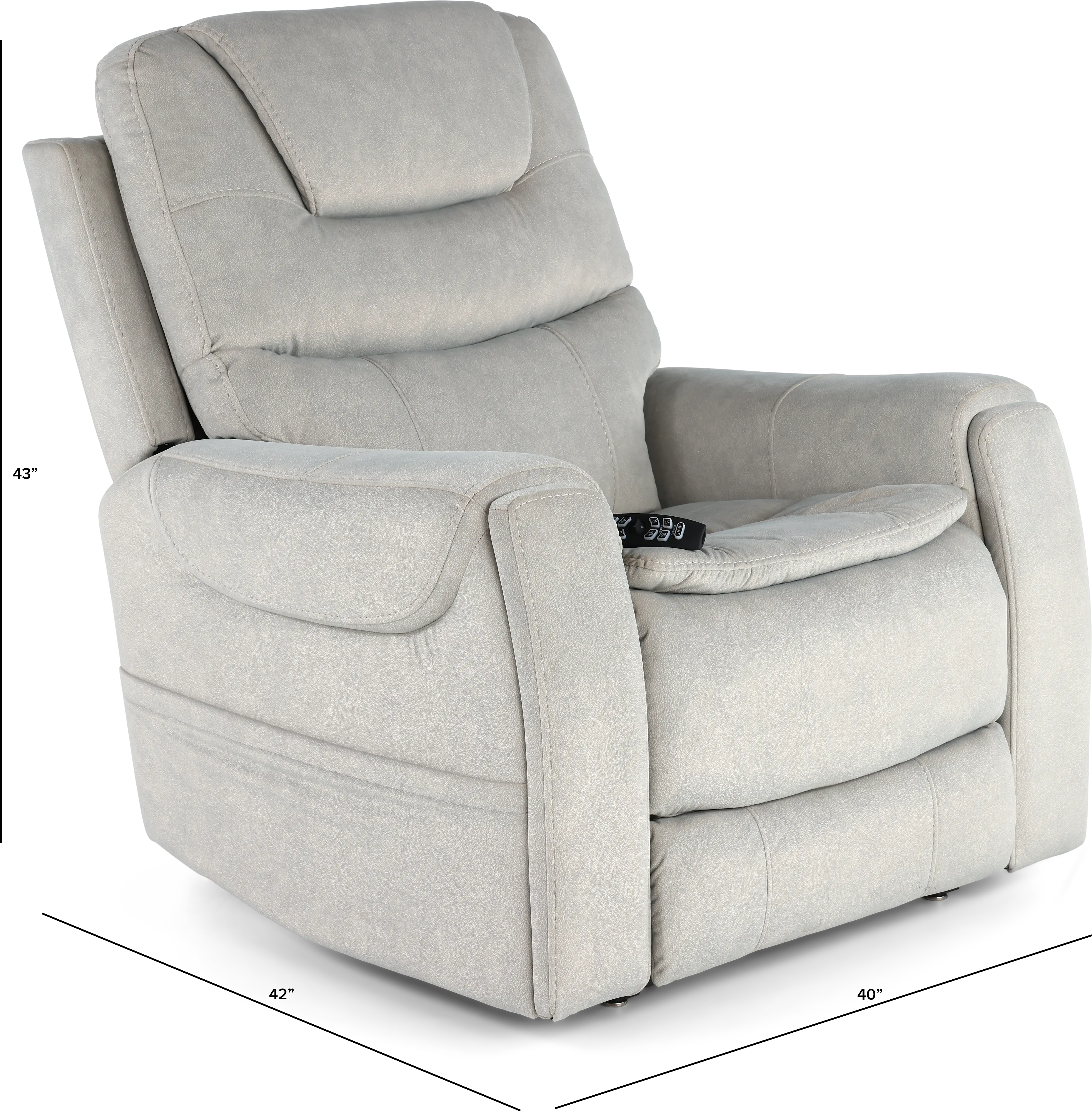Arula Dove Gray Power Lift Recliner-3