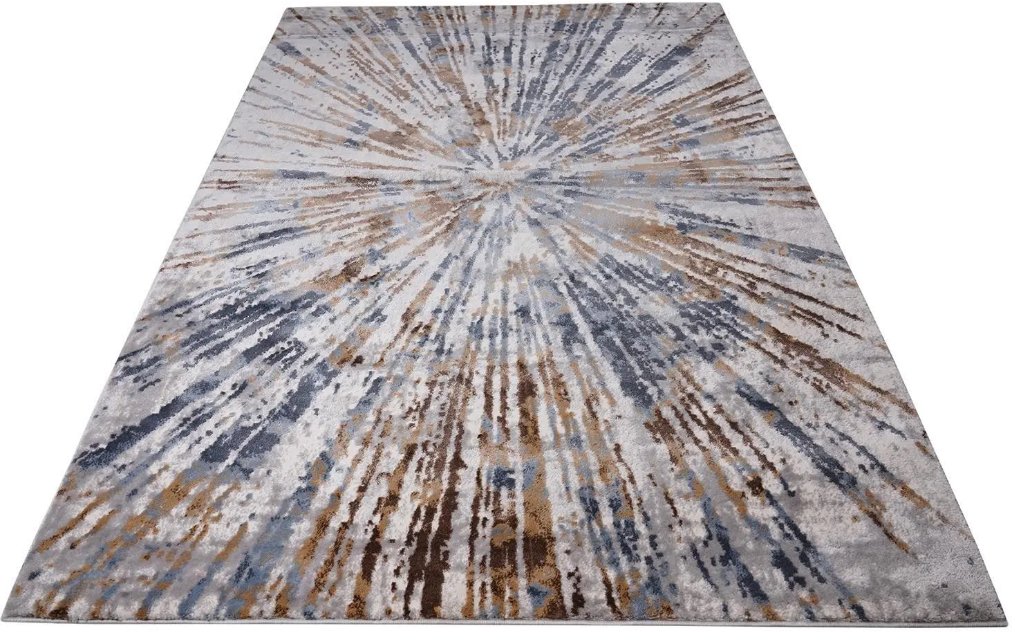 Abington 5 x 8 Abstract Blue Beige Area Rug-4