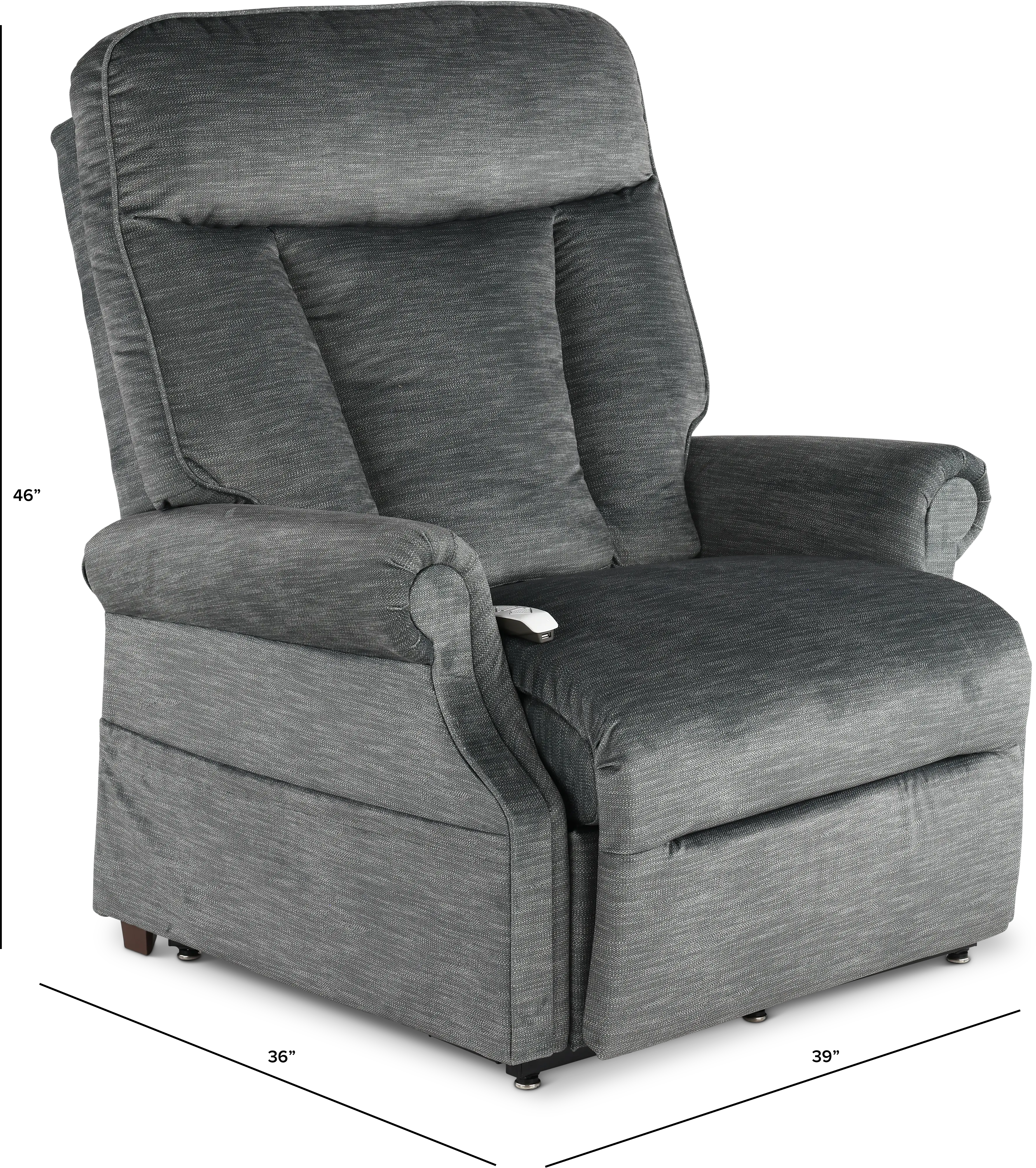 Darby Pewter Gray Power Lift Recliner-3