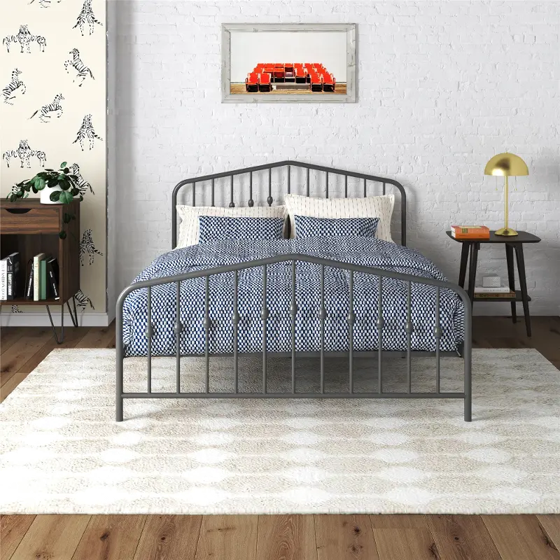 Bushwick Gray Queen Metal Platform Bed