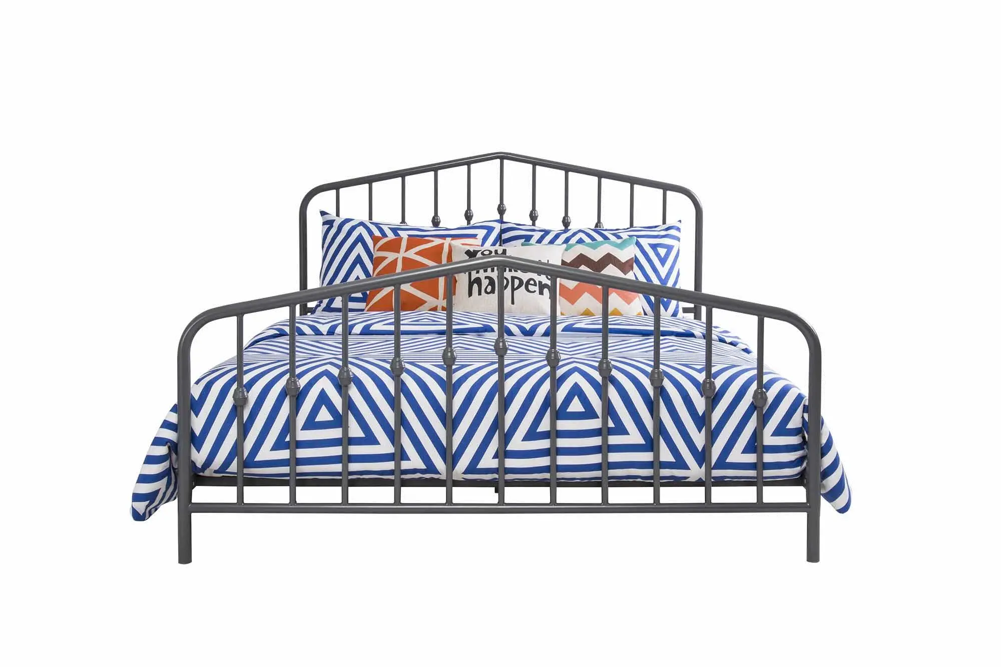 Bushwick Gray Queen Metal Platform Bed-2