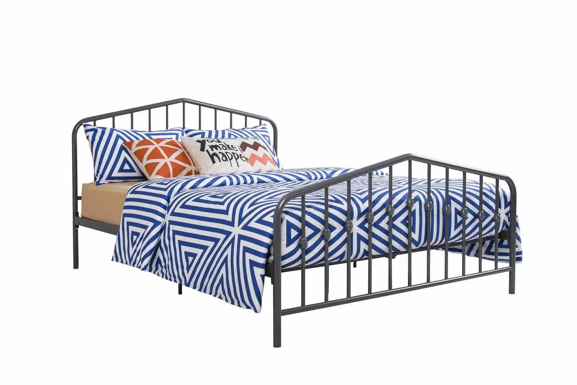 Bushwick Gray Queen Metal Platform Bed-3