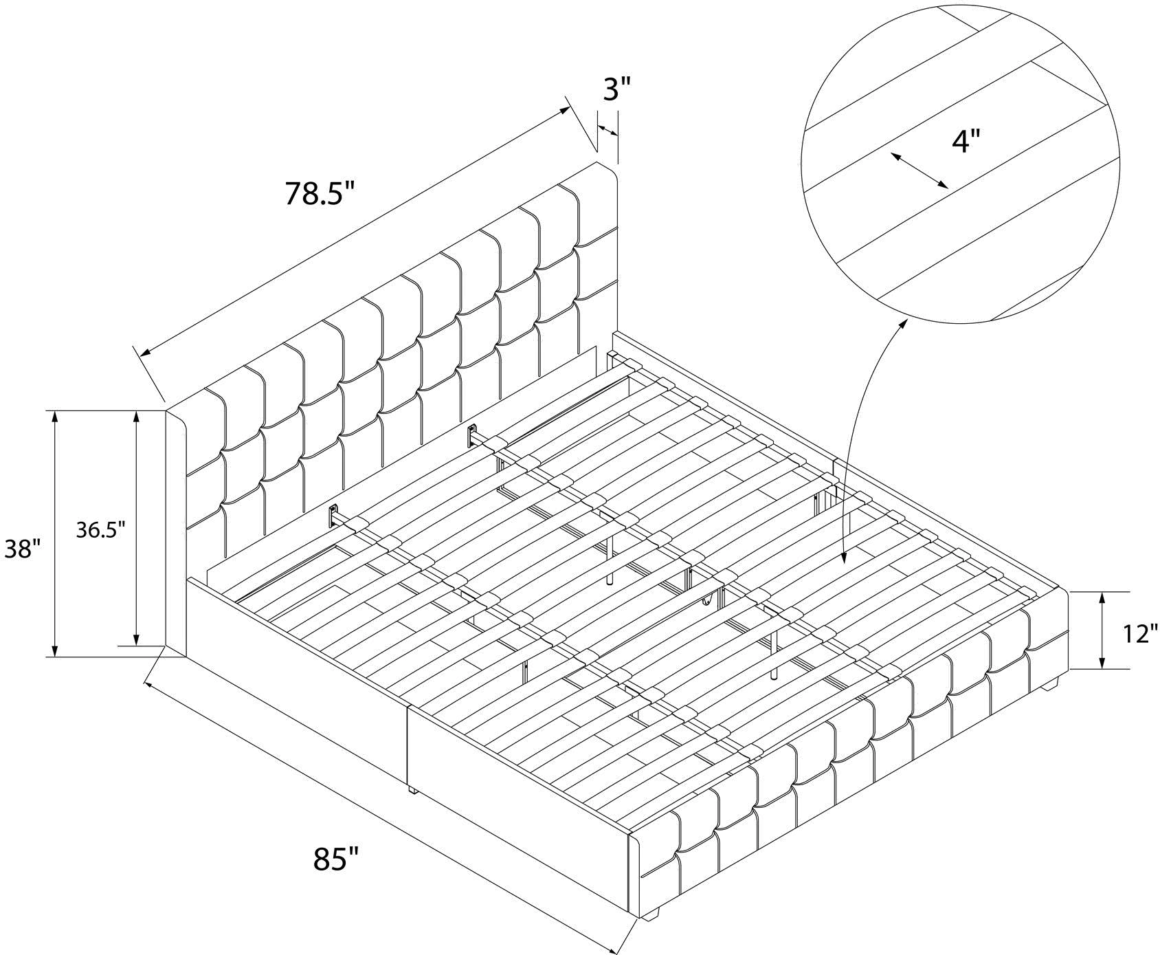 Elizabeth Gray King Upholstered Bed with Storage-7