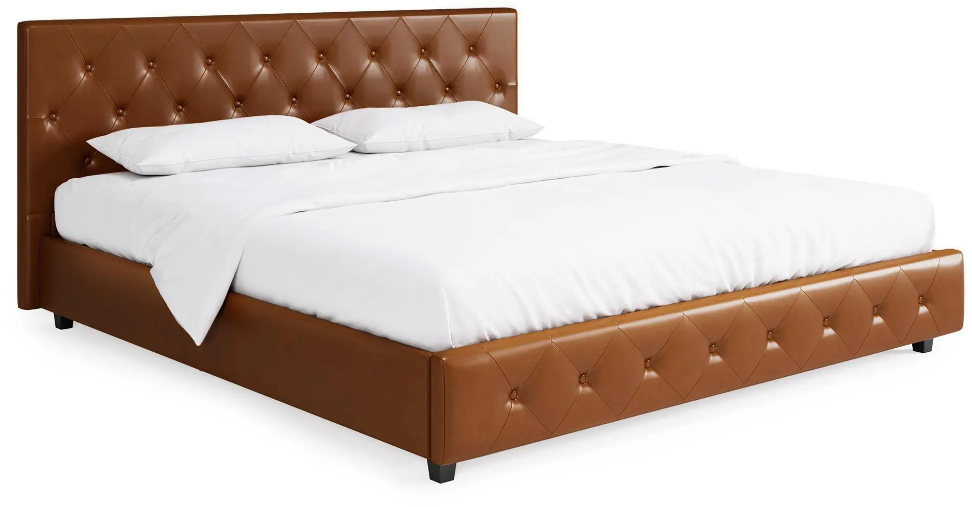 Dana Camel Upholstered King Platform Bed-1